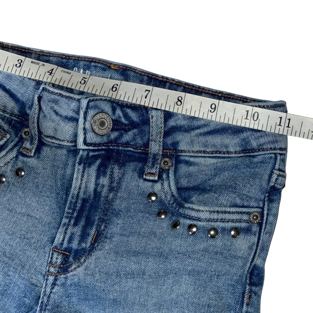Gap Kids 70s Flare Jeans Light Wash Studded High Rise Boho Size 6